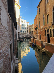Narrow Canal Bridge Venice