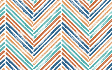 Brush stroke chevron zig zag seamless pattern.