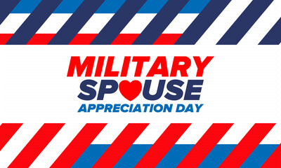 Military Spouse Appreciation Day. Celebrated in the United States. National Day recognition of the contribution, support and sacrifice of the spouses of the Armed Forces. Poster, card, banner. Vector