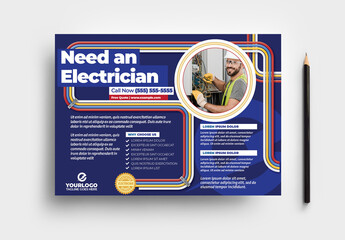 Electrician Flyer Poster for Electrical Maintenance Tradesman