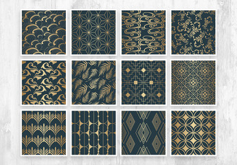 Elegant Asian Pattern with Vintage Art Deco Style