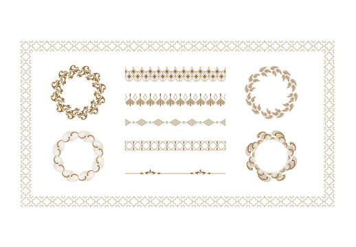 Asian Border Patterns with Elegant Geometric Style