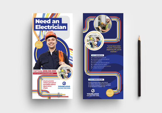 Electrician Flyer Card for Handyman Electric Service