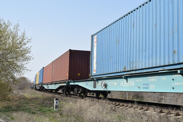 Fototapeta na wymiar A freight car is a unit of rolling stock intended for the transport of goods.