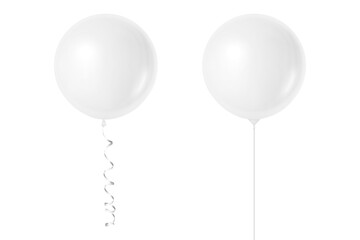 Vector 3d Realistic White Balloon Set Isolated on White Background. Party, Celebration, Festival, Birthday Concept. Design Template for Branding Design, Decoration, Mockup. Front View