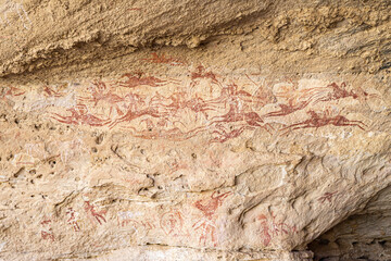 Cave paintings and petroglyphs in the Sahara desert, Terkei Kisimi, Chad	