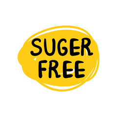 sugar free color vector logo or label