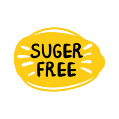 sugar free color vector logo or label