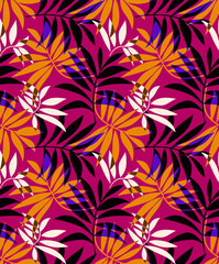 Seamless tropical pattern, floral print.