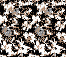 Seamless abstract flowers pattern, floral print.	