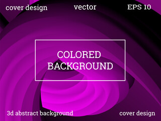 Abstract 3d cover with bright gradient. Volumetric relief striped waves wriggle against a gradient background. It looks like a tube of paste.