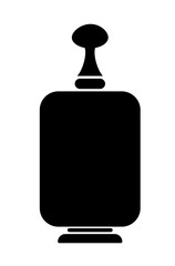 Black perfume logo in flat style. Drawing isolated on a white background. Stock vector illustration.