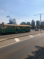 Fototapeta premium Vintage Tram City Street