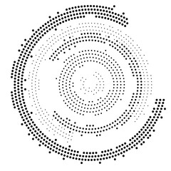 Halftone monochrome texture with dots. Circle, Zen. Minimalism, vector. Background for posters, websites, business cards, postcards, interior design.