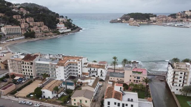 Cloudy day in the port of Soller, Palma de Mallorca