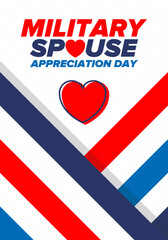 Fototapeta na wymiar Military Spouse Appreciation Day. Celebrated in the United States. National Day recognition of the contribution, support and sacrifice of the spouses of the Armed Forces. Poster, card, banner. Vector