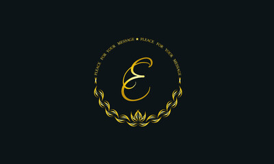 Fototapeta premium Vintage bright decorative monogram with the letter E. Elegant emblem for hotel, restaurant, business, presentation and more.