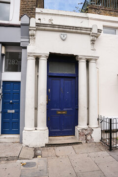 Most famous blue doors in the Notting Hill, London, pictured in the famous romantic movie