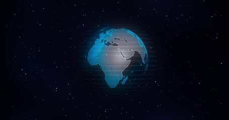 Fototapeta na wymiar Global Communication Concept, The Earth Rotating With Node The Blue Marble. Earth Rotating Animation Social Future Technology Abstract. And Line connection. Futuristic And Technology Concepts.