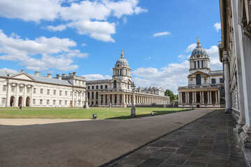 Wonderful Greenwich naval university building, photographed during hot, summer day