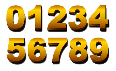 Golden number balloons 0 to 9.. Party, birthday, anniversary and wedding celebration. Realistic design elements. Isolated festive set. vector illustration.
