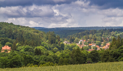 Blick nach Güntersberge im Harz