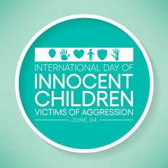 Vector illustration on the theme of International day of Innocent Children victims of aggression observed every year on June 4th across the globe.