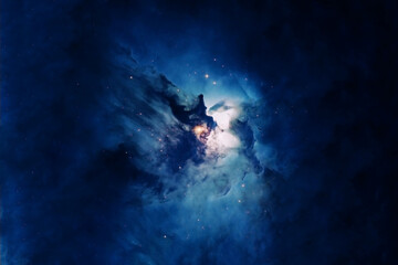 Beautiful colored galaxy. Blue space with stars. Elements of this image were furnished by NASA.