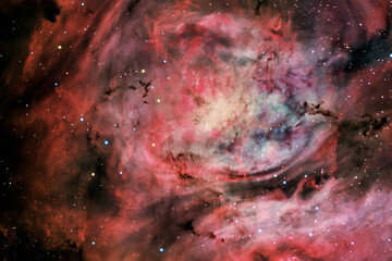 Beautiful colored galaxy. Blue space with stars. Elements of this image were furnished by NASA.