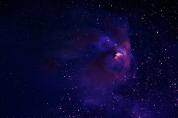 Beautiful colored galaxy. Blue space with stars. Elements of this image were furnished by NASA.