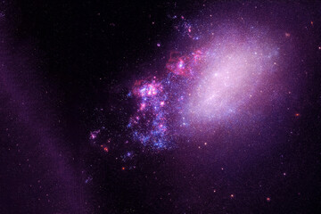 Obraz na płótnie Canvas Beautiful colored galaxy. Blue space with stars. Elements of this image were furnished by NASA.
