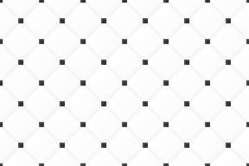 White vintage ceramic tile floor for kitchen or bathroom. EPS 10 vector background. Seamless pattern. Diagonal geometric squares texture