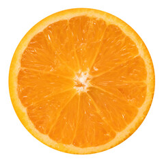 Orange cut in half. Bright orange