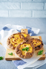 Potato pumpkin rye galette mini