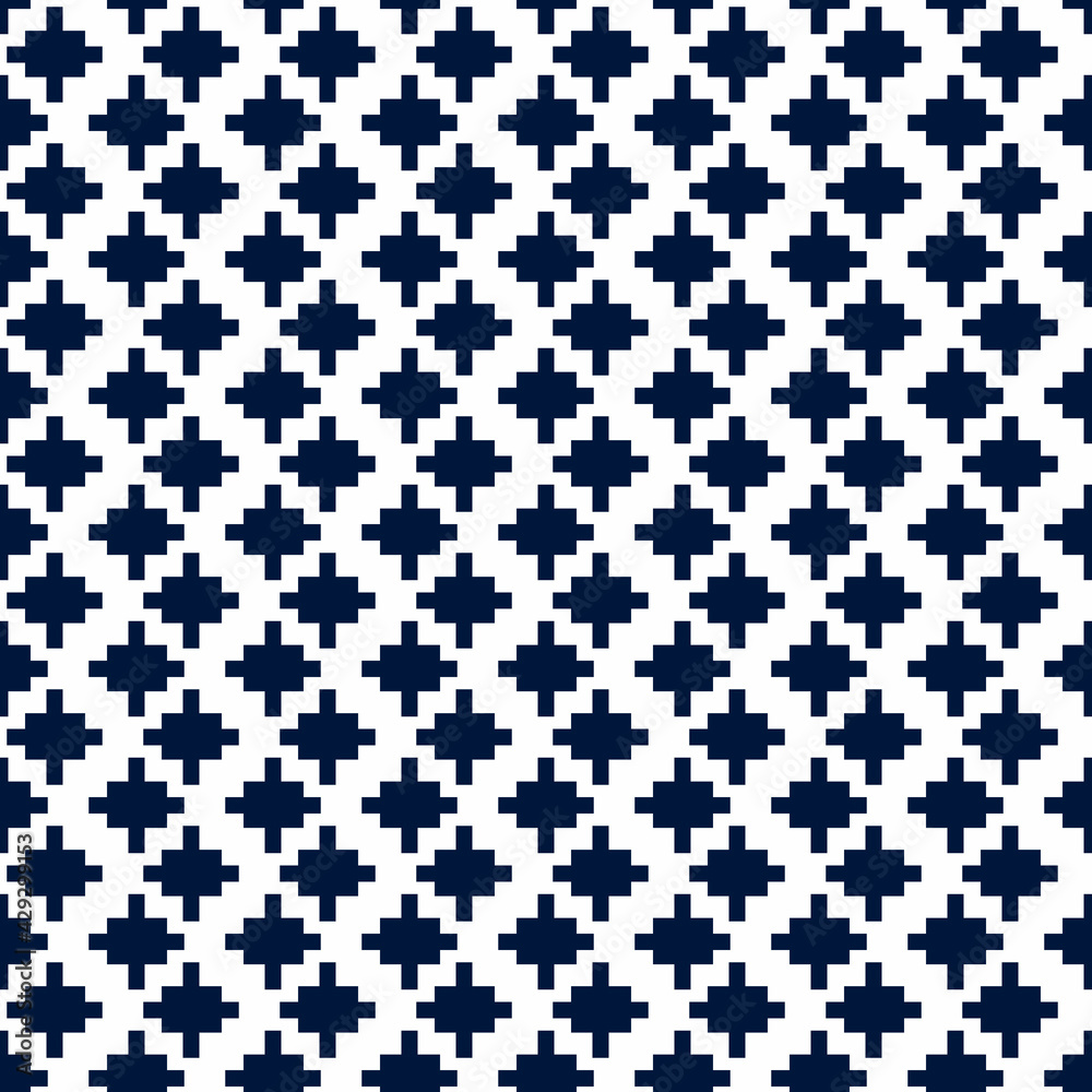 Aufkleber simple blue ornament. vector same pixelated pattern.