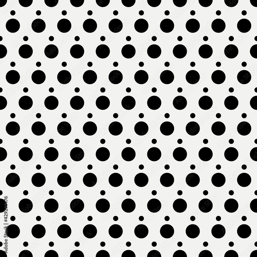 Poster black polka dots pattern. vector seamless dots.
