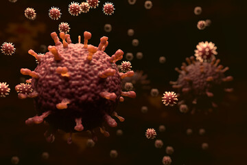 Fototapeta na wymiar Ilustración medica del coronavirus , Covid-19 