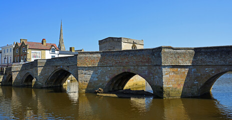 Obraz premium Historic Bridge Over the River Ouse at St Ives Cambridgeshire