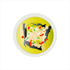 Comida venezolana sopa de sardinas vector