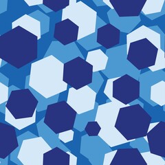 print blue camouflage hexagon. seamless pattern, abstraction. for print or banner or fabric