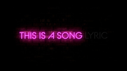 Neon Lights Karaoke Song Lyrics