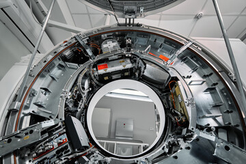 MRI - Magnetic resonance imaging scan device in Hospital. Medical Equipment and Health Care. CT -...