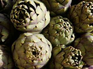 artichokes on a wooden table