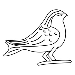 line art black color bird on white background silhouette