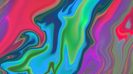 Abstract neon multicolored liquid background