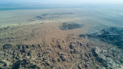 mountain plateau in Mongolia aerial view