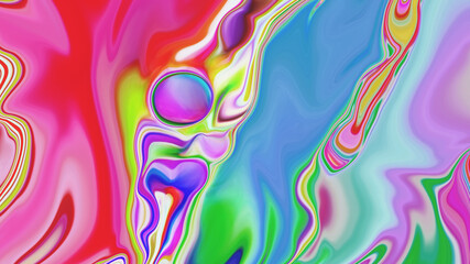 Abstract neon multicolored liquid background