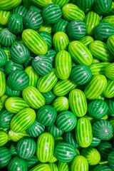 Green candy watermelons, tasty background