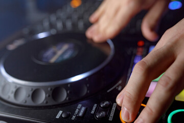 dj mixing music in club