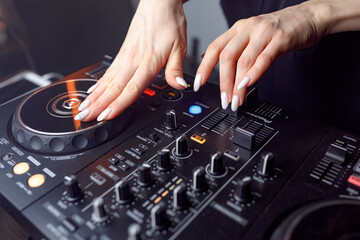 dj mixing music in club